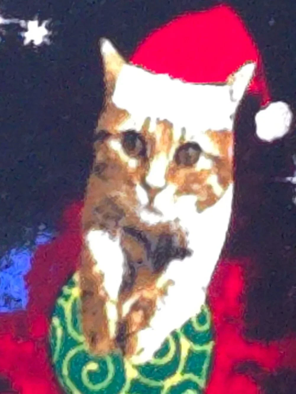 Christmas Cat Overalls Womens Lg Holiday Jumpsuit Santa Kitty Wide Leg Festive